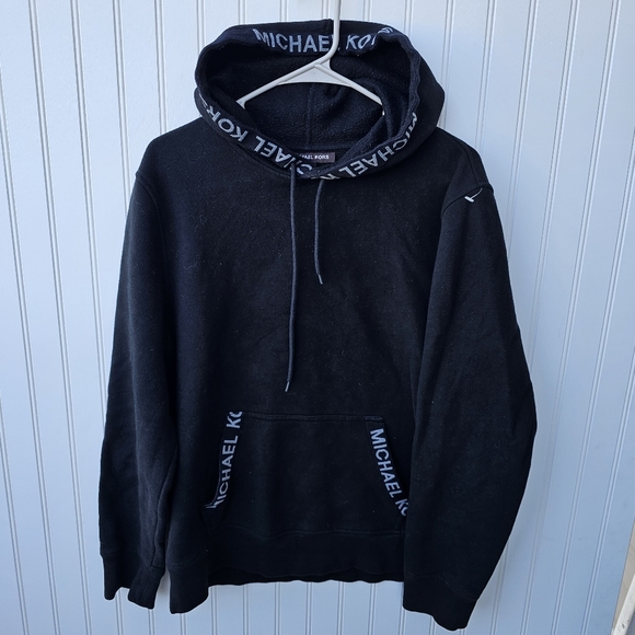 Michael Kors Sweaters - Michael Kors Black Casual Hooded Sweatshirt Womens Large